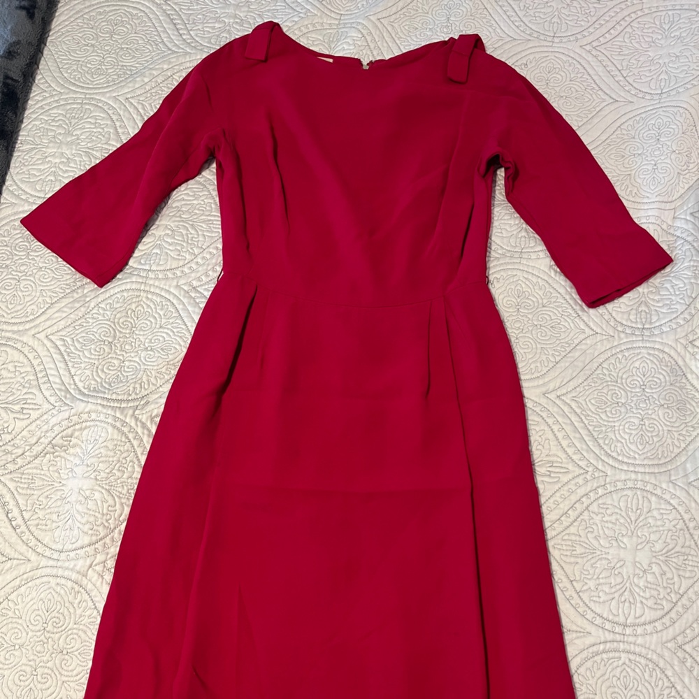 Vintage 40’s Pink Cranberry Red Women's Dress - SMALL